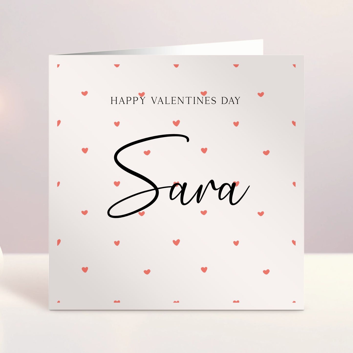 Name and Hearts - Personalised Valentines Day Card