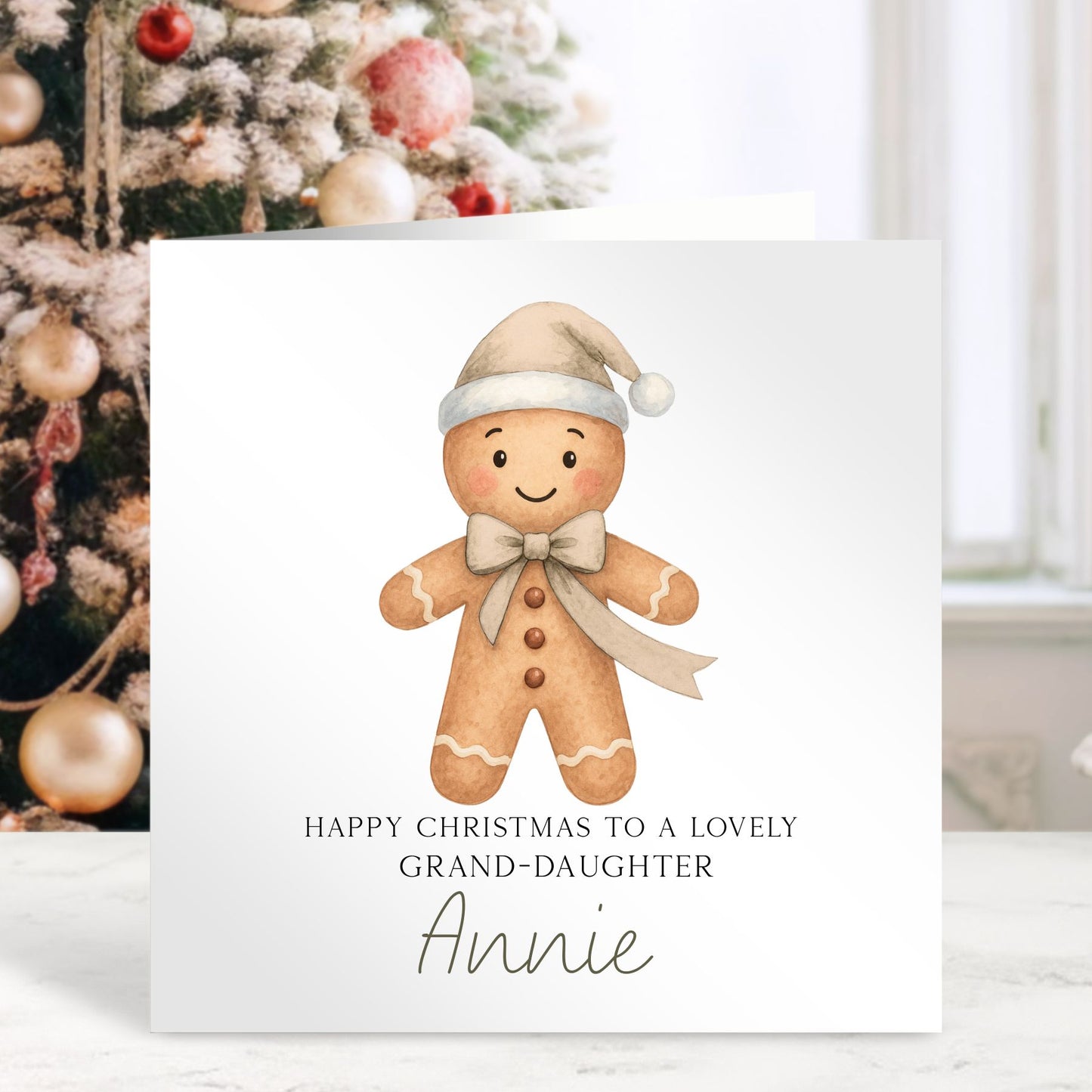 Gingerbread Man - Personalised Christmas Card