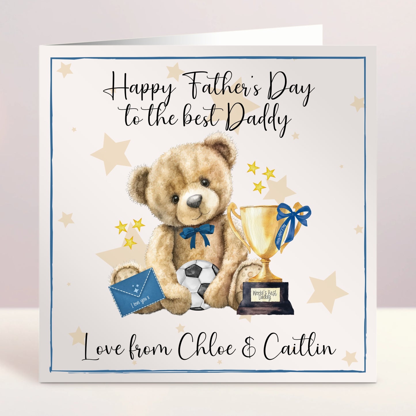 Happy Father's Day Football Bear Card