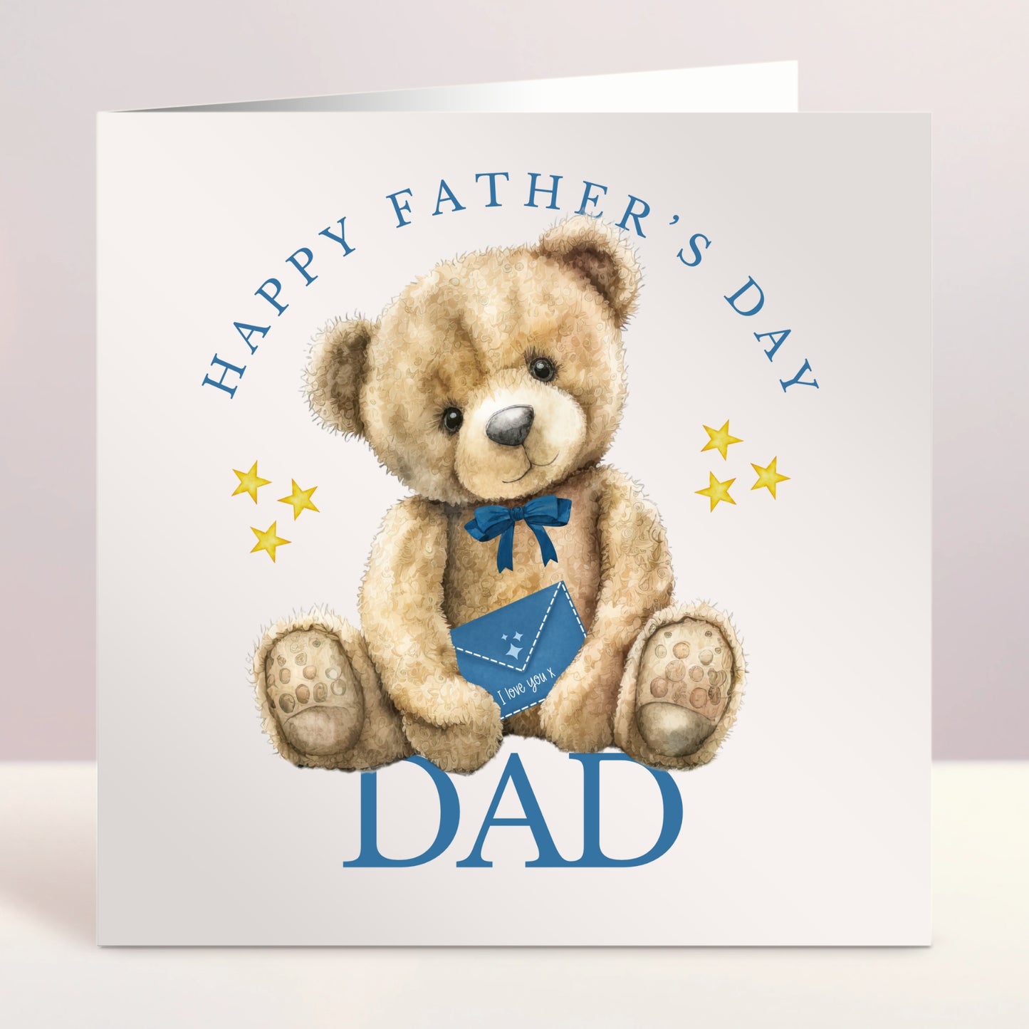 Happy Father's Day Bear Card Blue