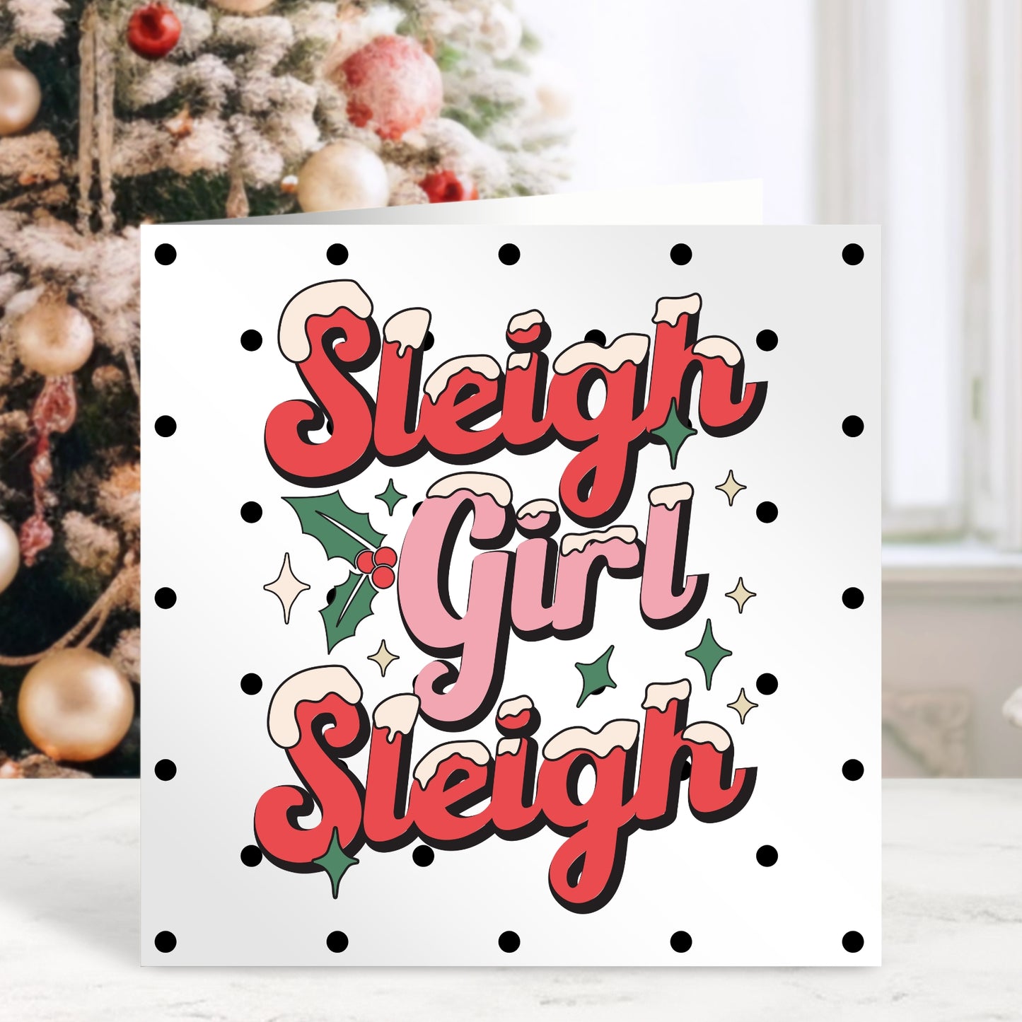 Sleigh Girl - Personalised Christmas Card