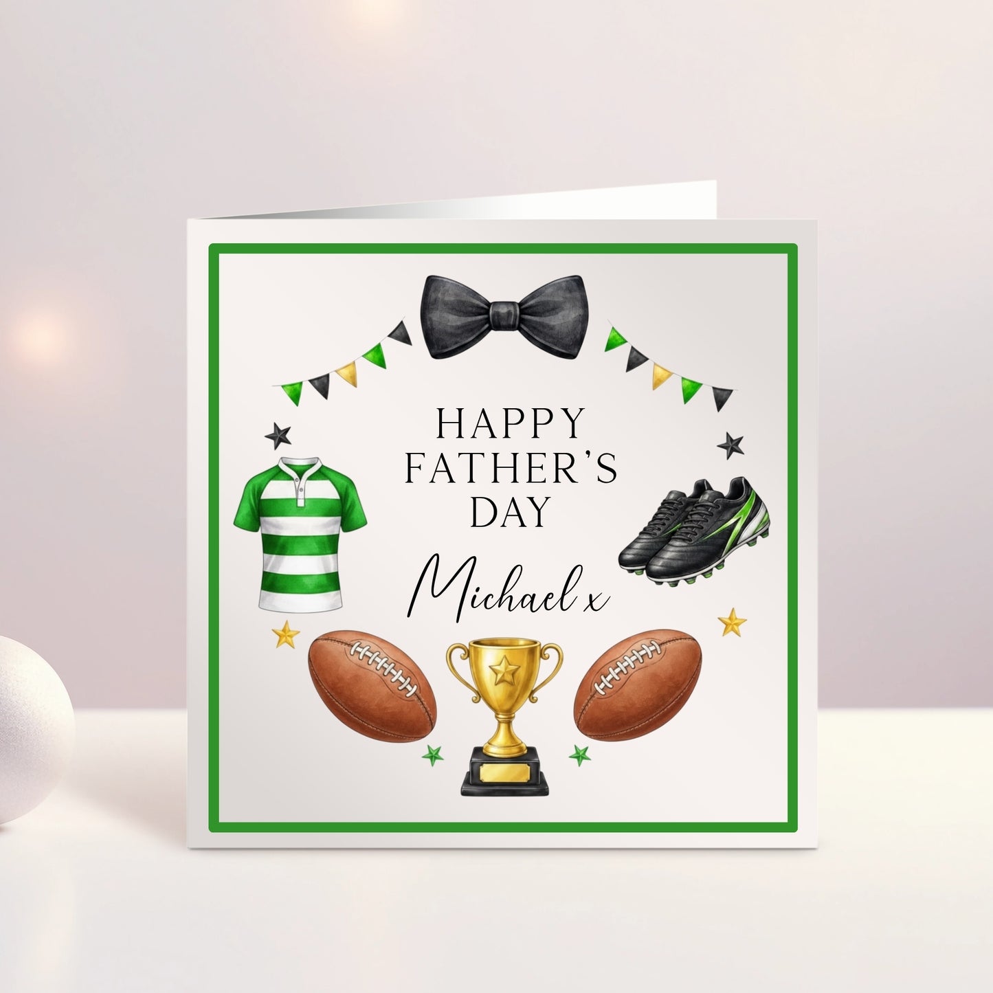 Rugby Themed Personalised Father's Day Card