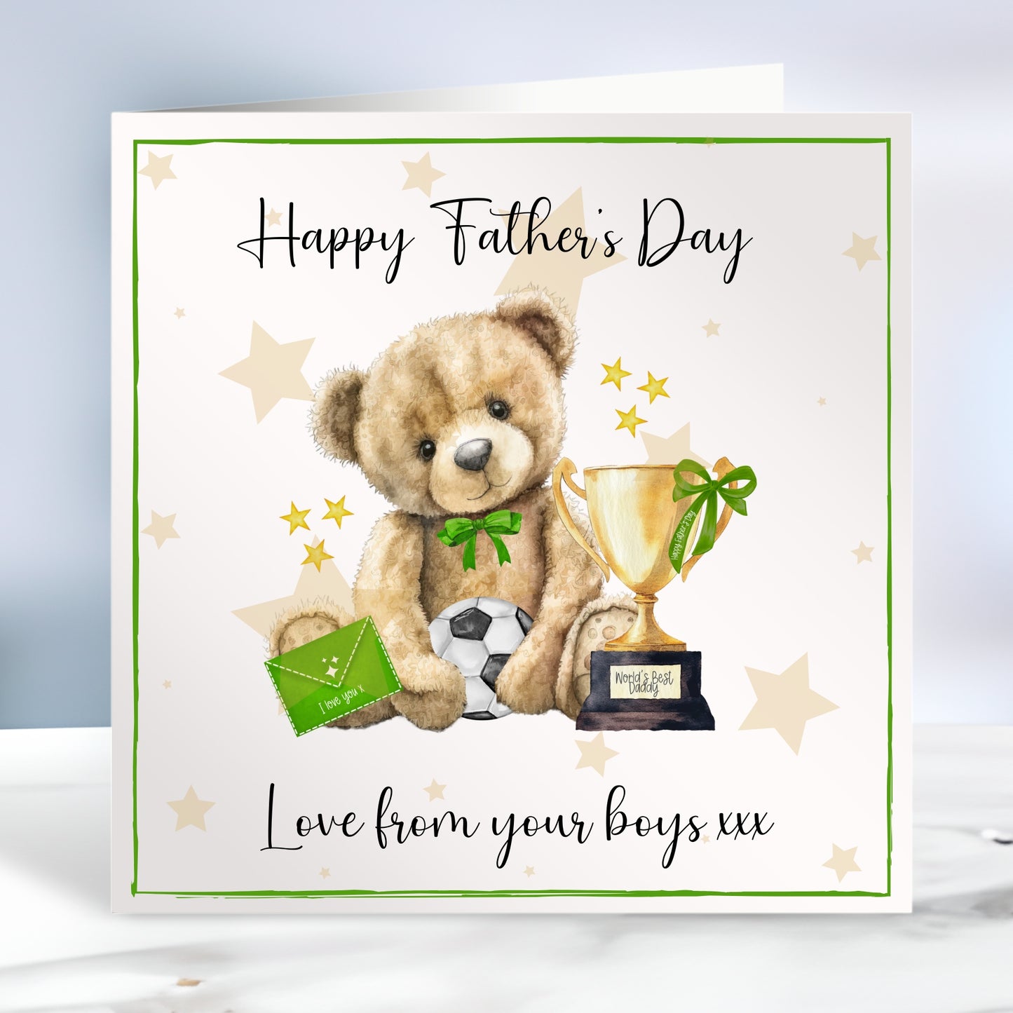 Happy Father's Day Football Bear Card