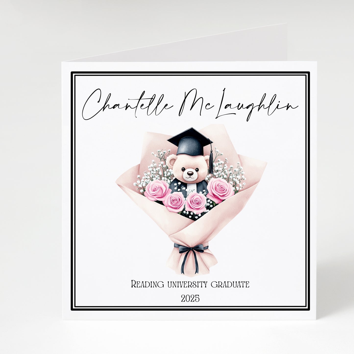 Bear and Flowers Graduation Card