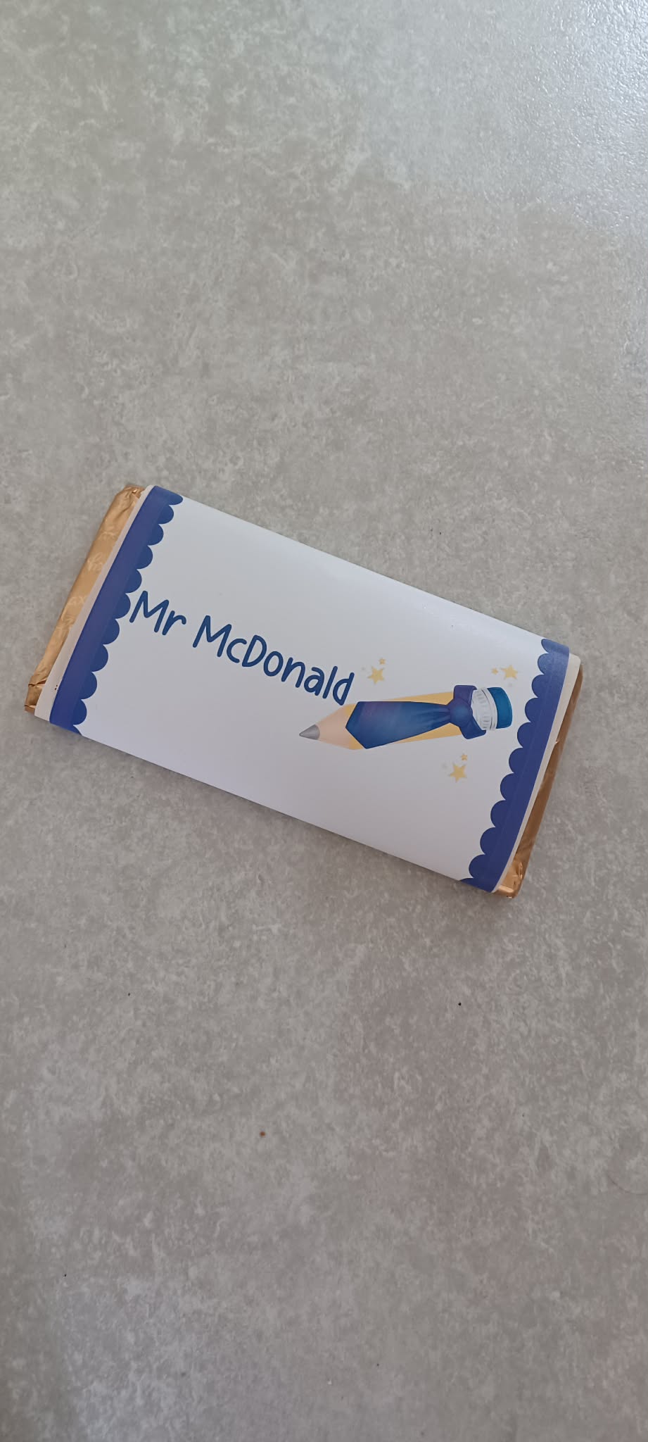 Personalised Teacher/SNA Gift - Chocolate Bar Wrapper