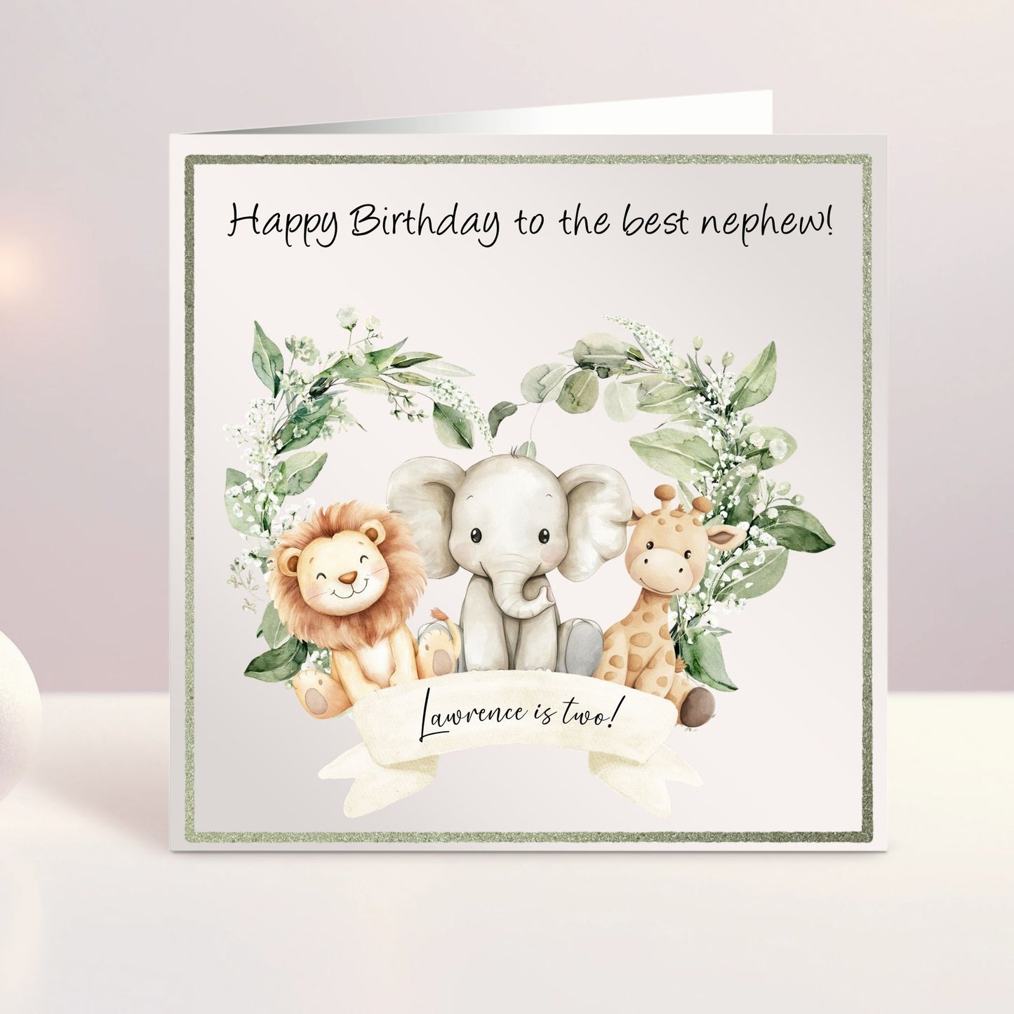 Personalised Birthday Card - Safari Animals