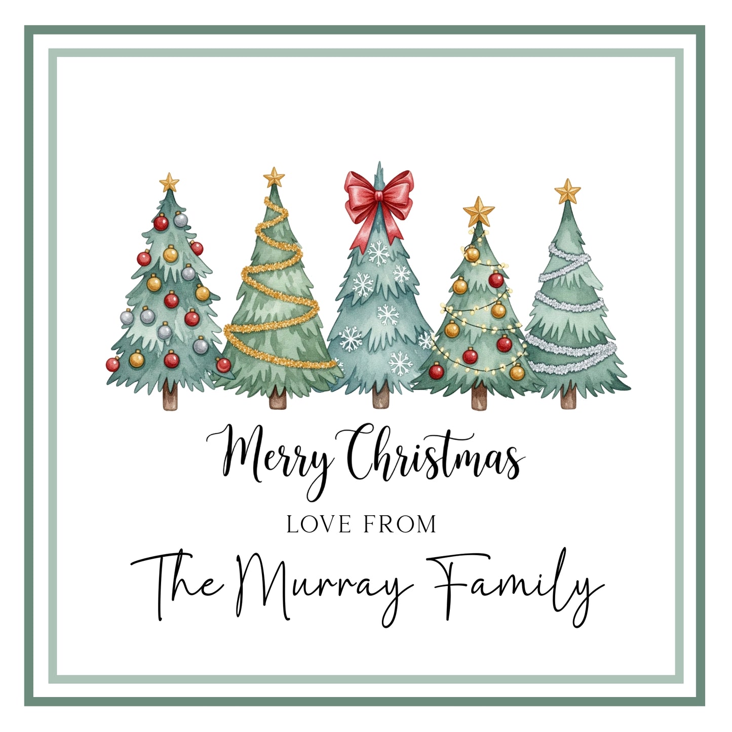 Christmas Trees – Personalised Christmas Card From Family