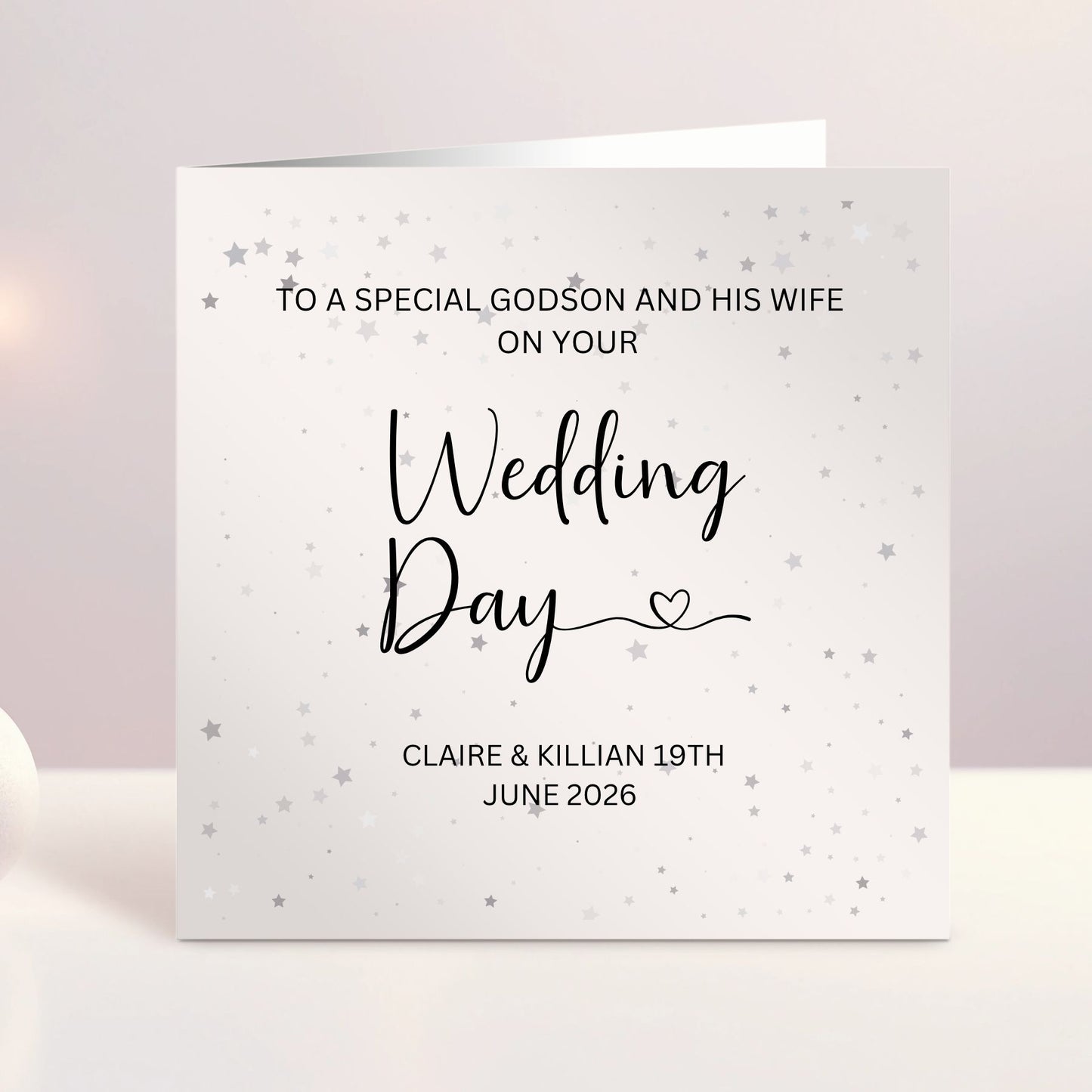 Stars Personalised Wedding Day Card