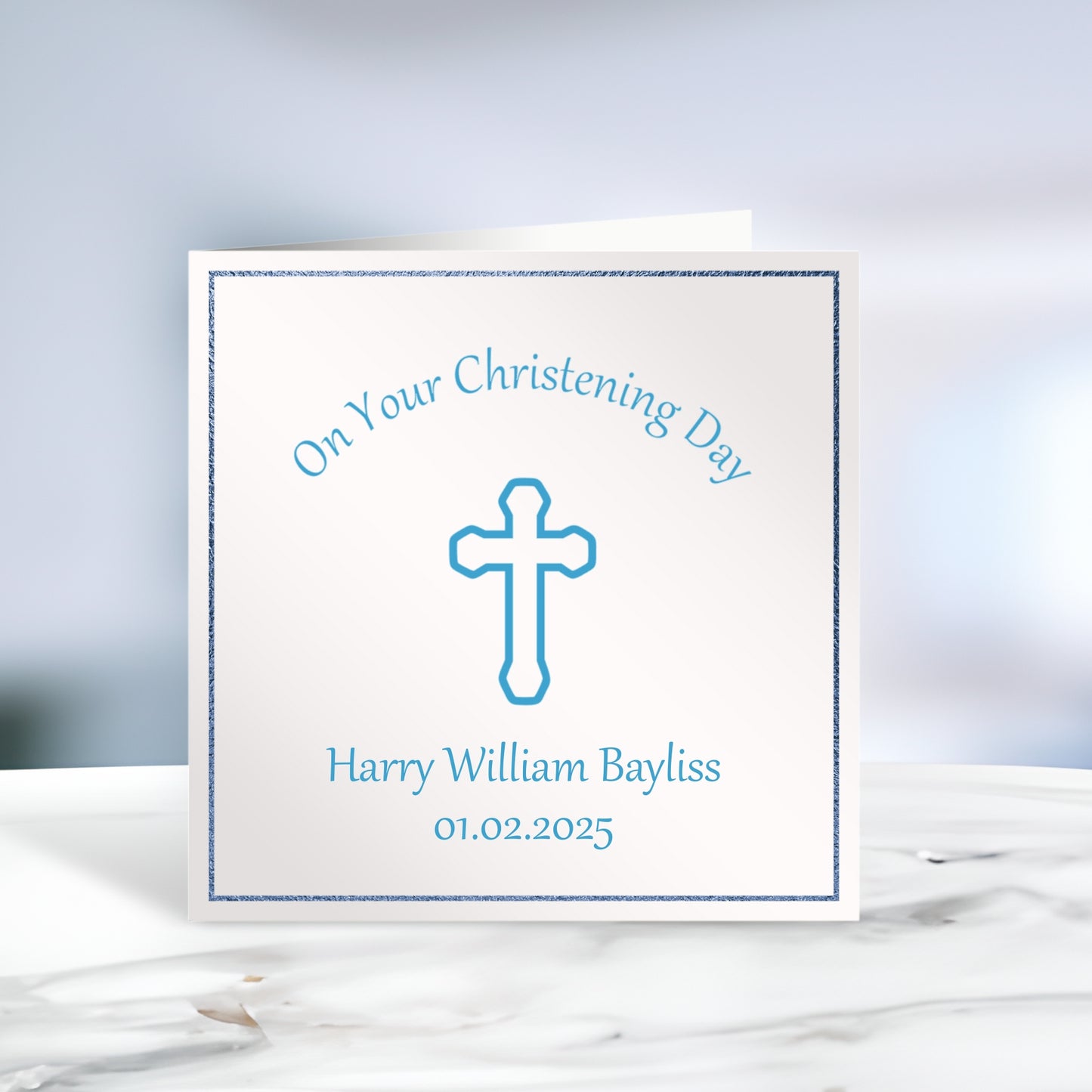 Cross Christening Card