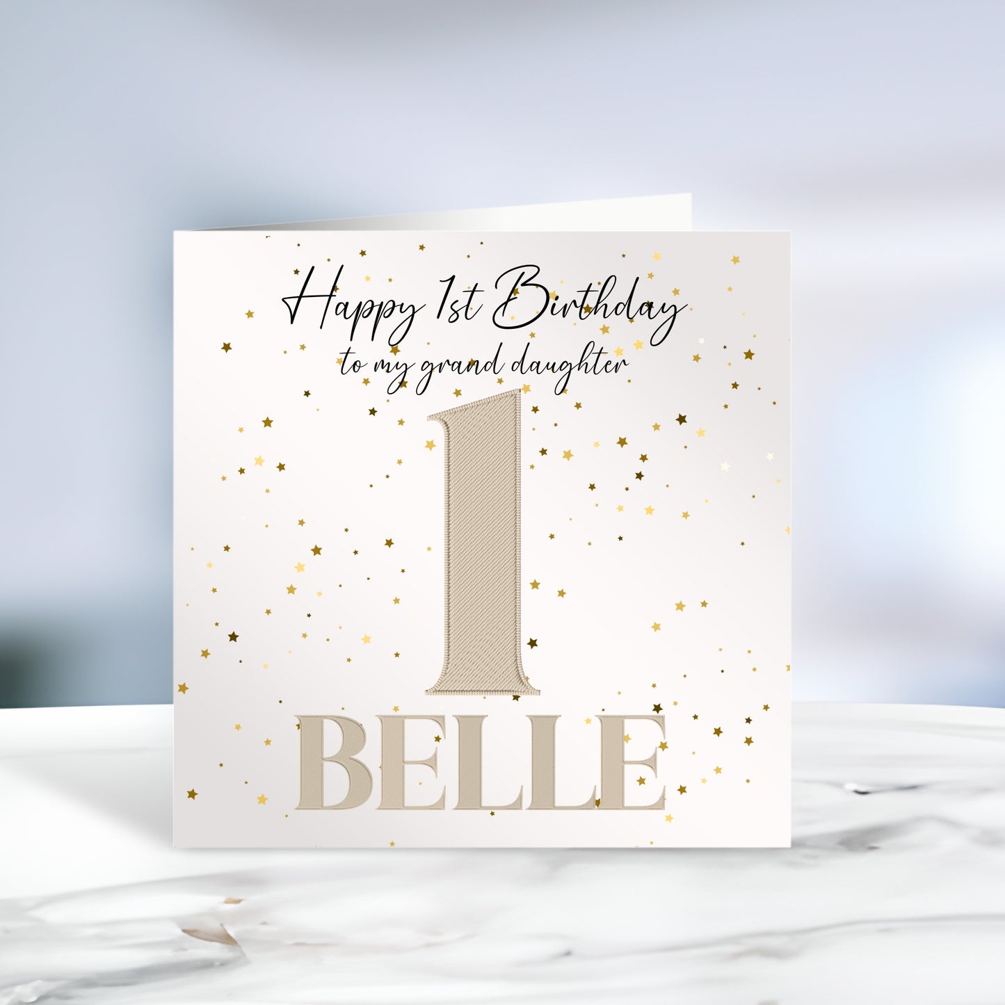 Neutral Number - Personalised Name And Age Birthday Card