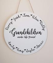 Gift for Grandparents | Personalised Plaque | Grandchildrens Names | Large Hanging Sign | Wooden | 30cm | Wall Decoration | Irish | Ireland