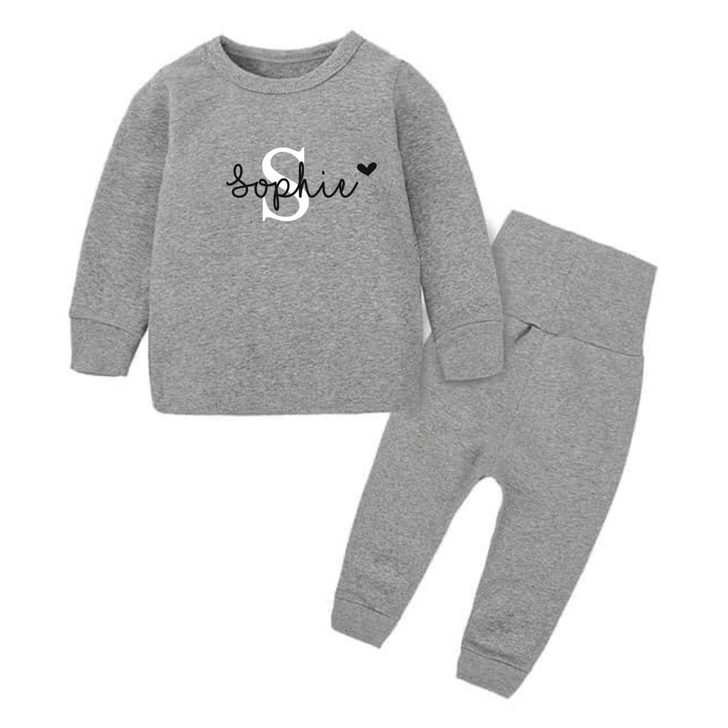 Personalised Childrens Loungewear Set With Name and Initial