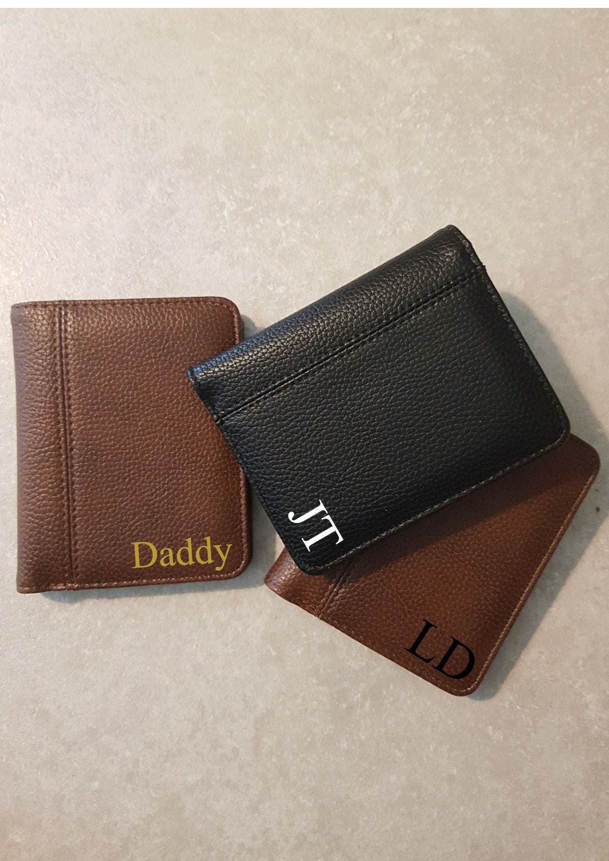 Personalised Mens Wallet | Fathers Day Gift | Faux Leather | Dad | Daddy | Grandad | Name | Initial | Monogram | Ireland | Irish