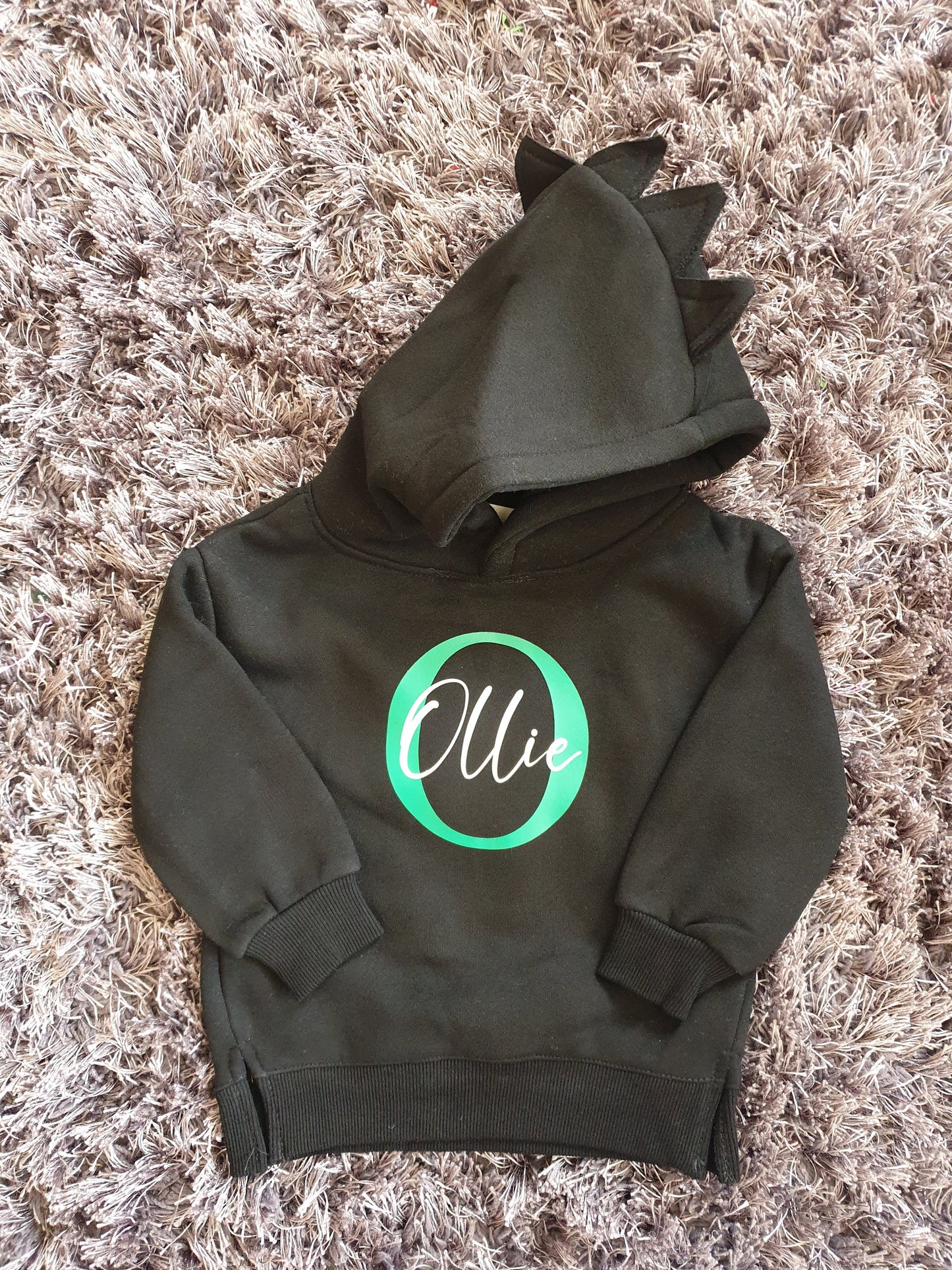 Grey Childrens Personalised Hoodie With Bear Ears