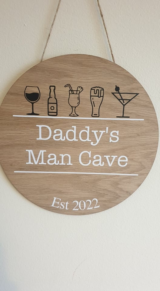 Home Bar Plaque | 20cm Round Sign | Personalised | Hanging Decoration | Custom Gift | Father's Day | Dad's Shed | Man Cave | Irish |Ireland