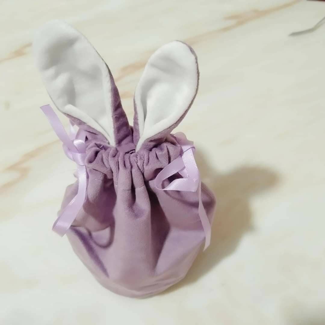 Easter Bunny Ear Treat Bag, Large Velvet Pouch, Personalised Egg Hunt Bag, Easter Gift For Children, Reusable Drawstring Bag, Ireland, Irish