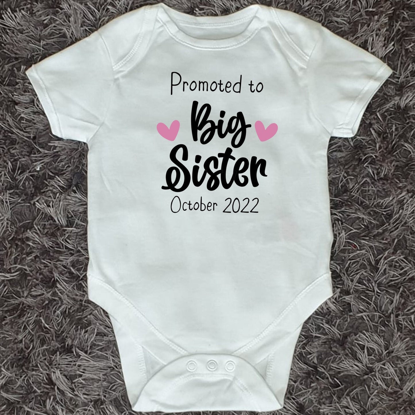 Promoted To Big Sister Baby Vest | Personalised Baby Vest | Pregnancy Announcement | Sibling Gift | Bodysuit | Any Text | Ireland | Irish