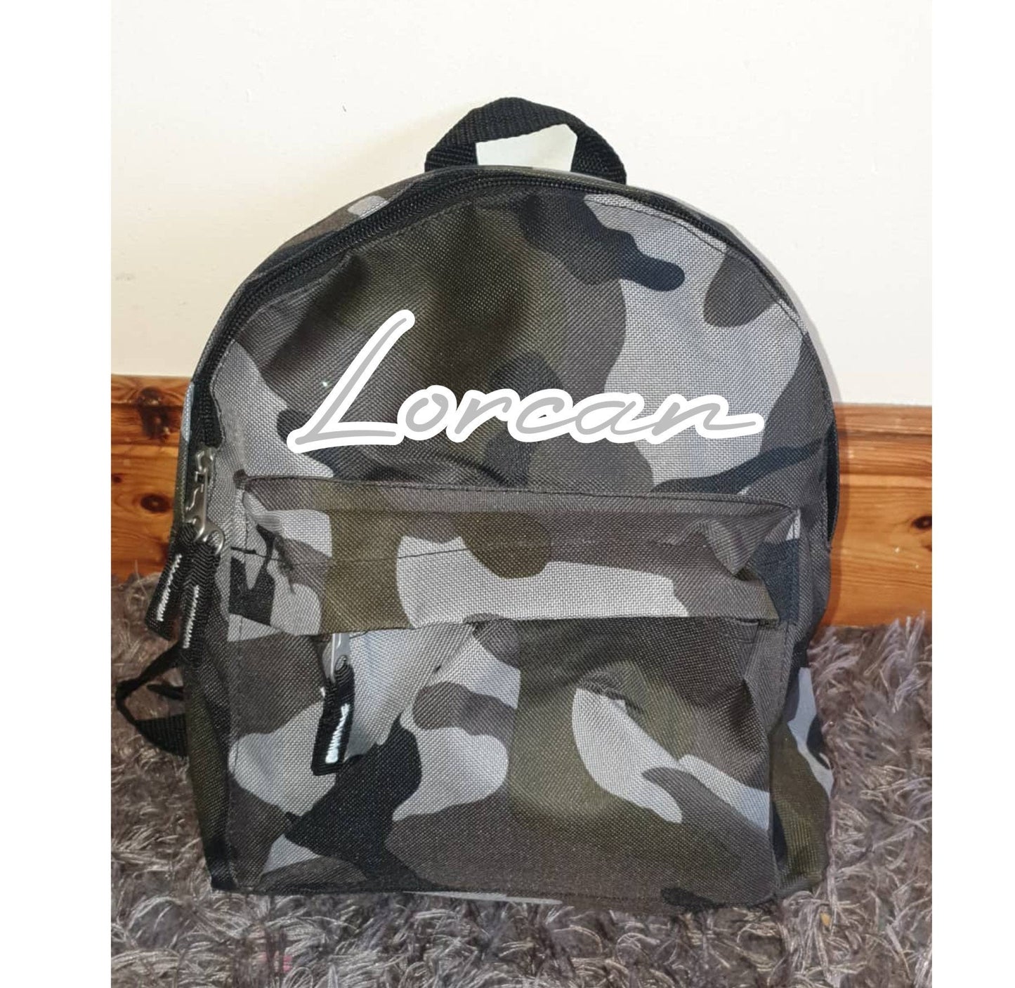 Personalised Camouflage School Bag | Backpack | Back To School | Nursery | Toddler | Preschool | Creche | Name | Ireland | Irish