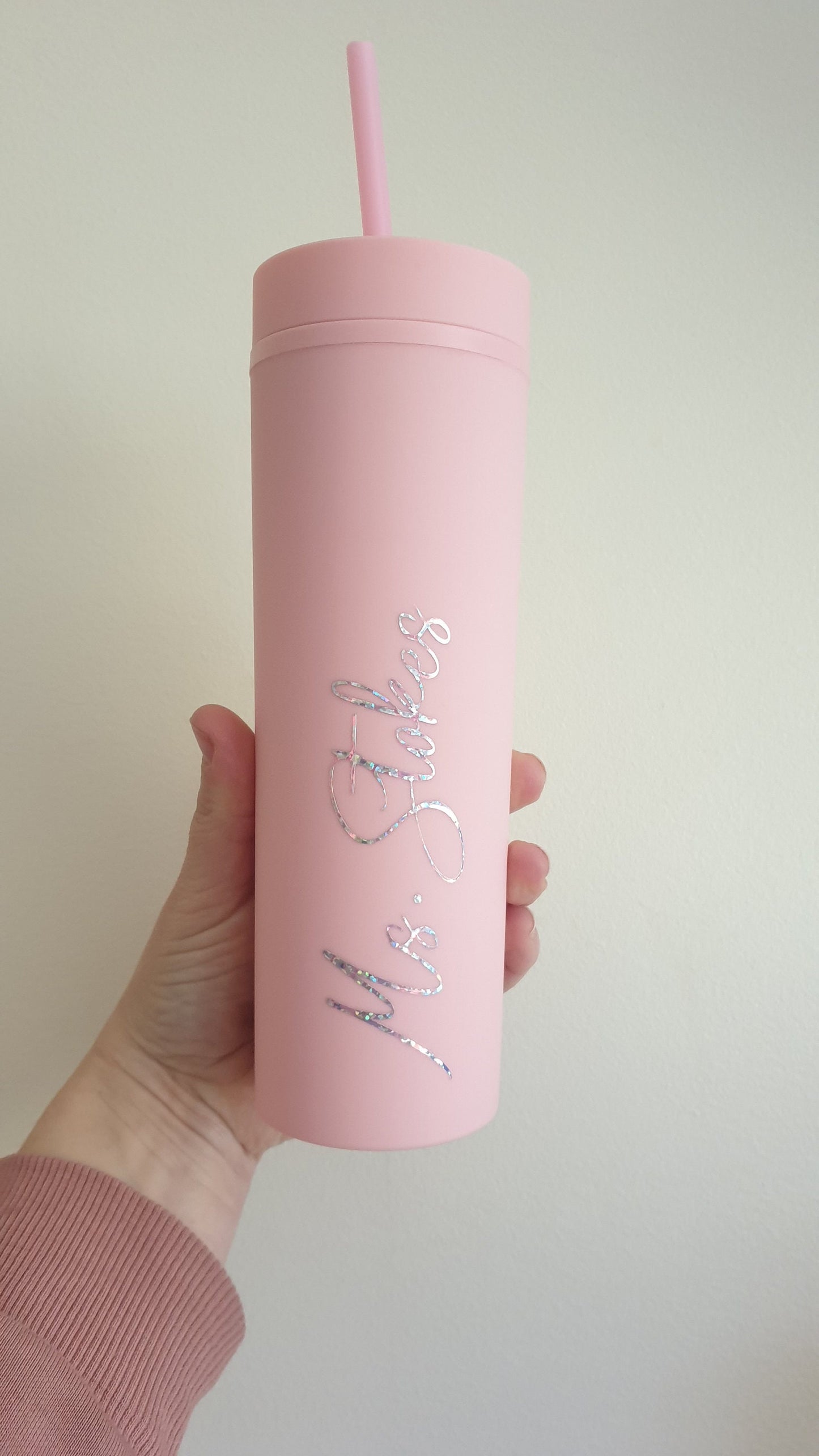 Personalised Skinny Tumbler, 16oz Straw Cup With Lid, Reusable Cup, Hen Party Prop, Gift for Friend, Gift For Teenager, Ireland, Irish