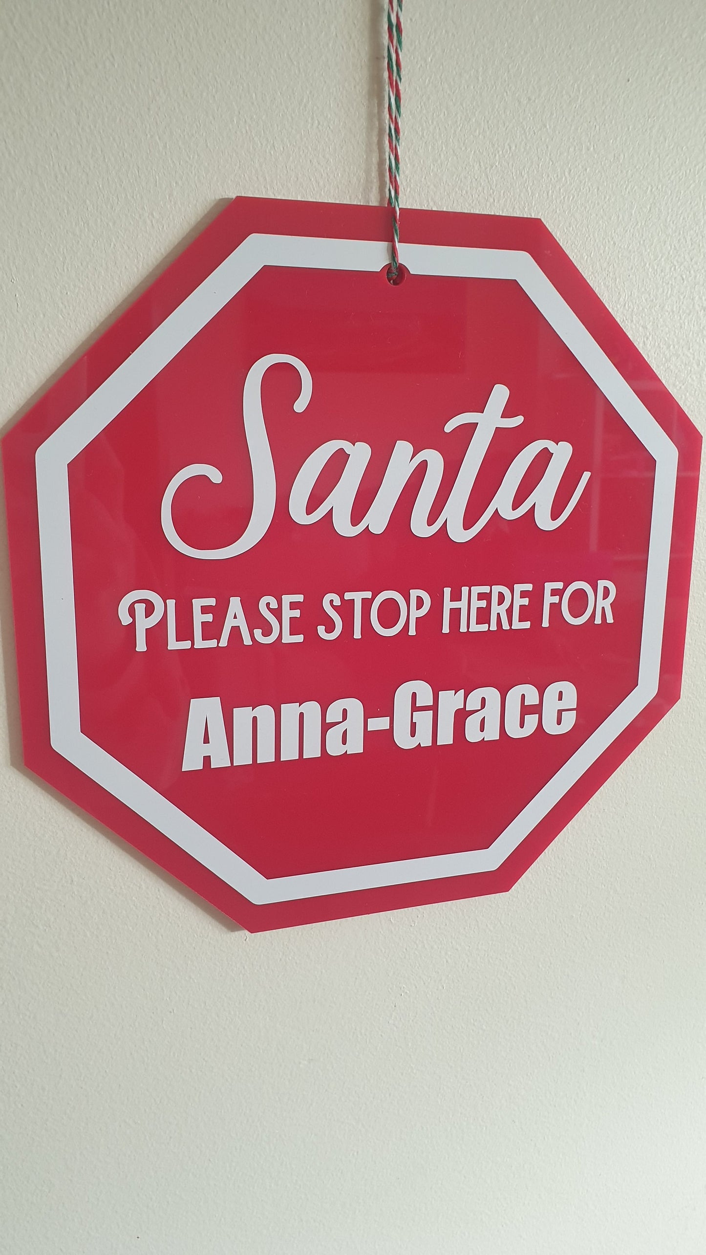 Santa Please Stop Here Sign, Indoor or Outdoor Plaque, Door Sign, Christmas Decoration, Xmas Eve, Festive, Custom, Ireland, Irish