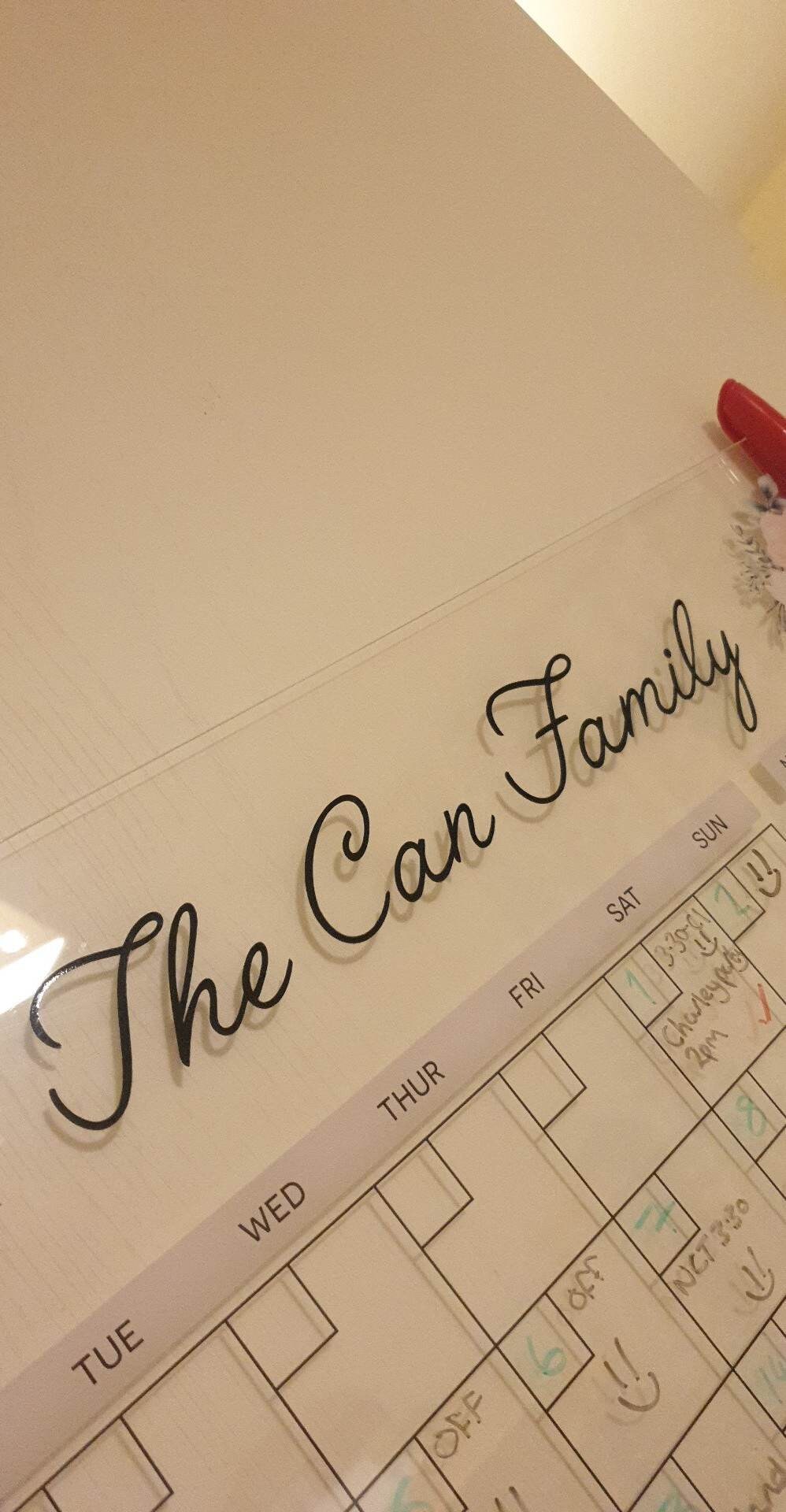Large Acrylic Wall Planner, Personalised Family Calendar, A3 Monthly Planner, Floral Wall Planner, Household Organisation, Ireland, Irish