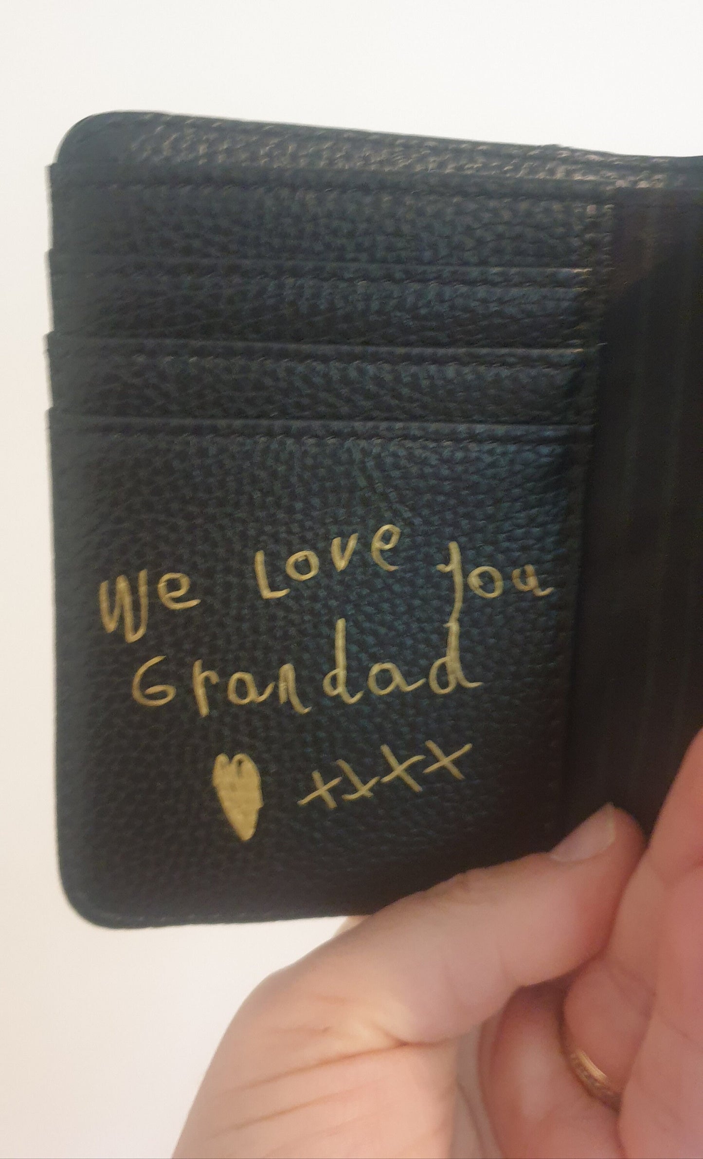 Personalised Handwriting Mens Wallet | Fathers Day Gift | Faux Leather | Dad | Daddy | Grandad | Name | Initial | Monogram | Ireland | Irish