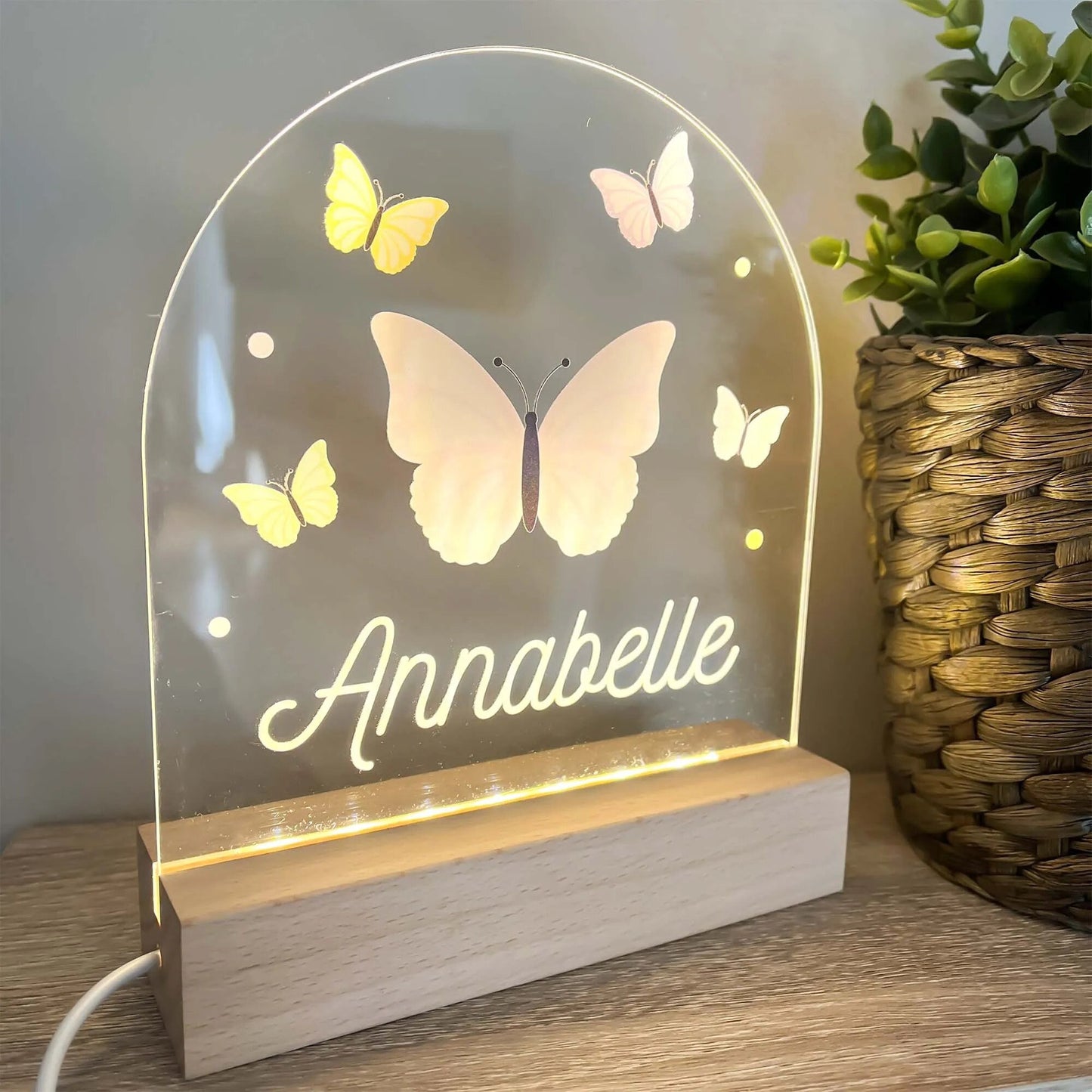 Personalised Nightlight, Custom Night Light, New Baby Gift, Baby Shower, Christening, Children's Lamp, Nursery Decor, Jungle, Ireland, Irish