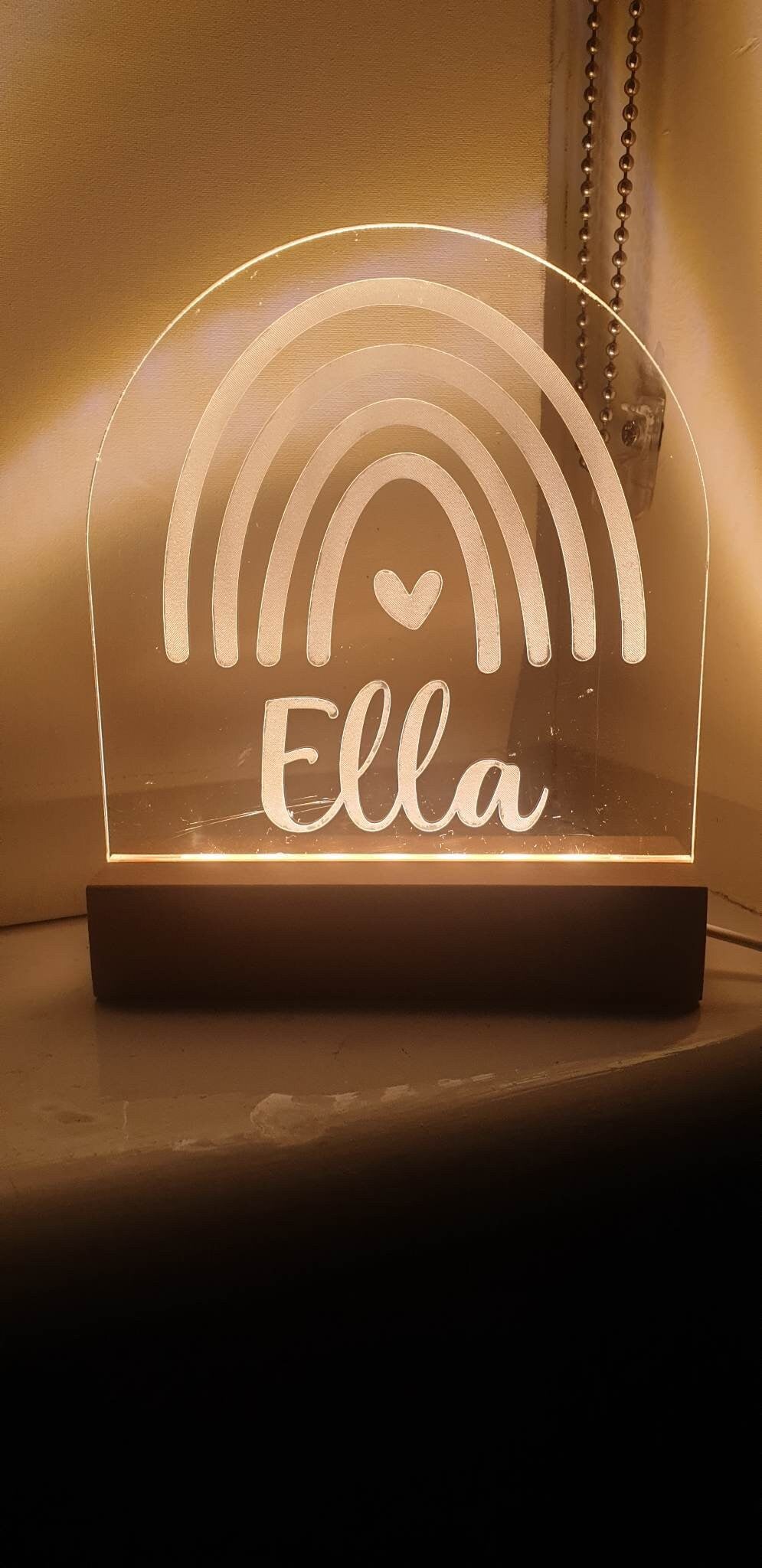 Personalised Nightlight, Custom Night Light, New Baby Gift, Baby Shower, Christening, Children's Lamp, Nursery Decor, Rainbow, Ireland,Irish