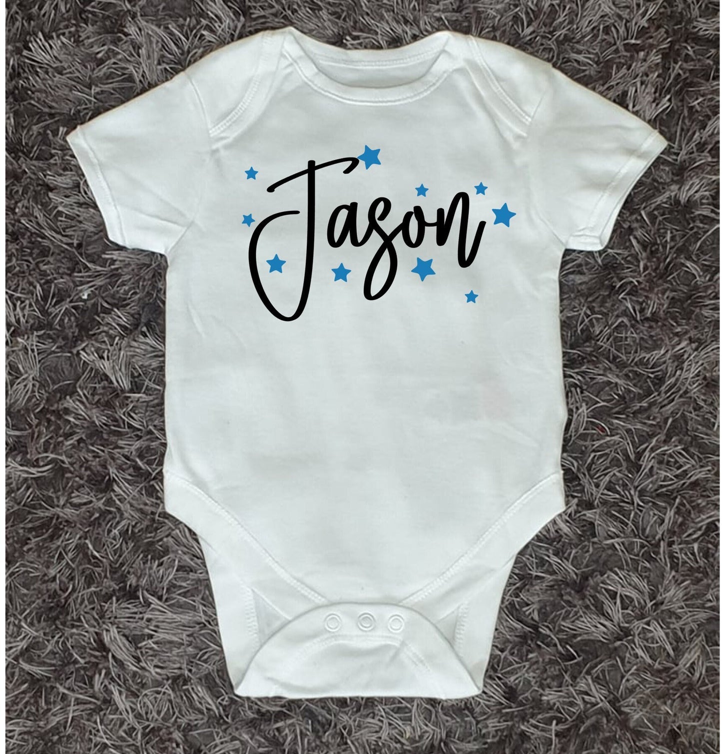 Personalised Baby Vest With Name And Stars, Custom Baby Gift