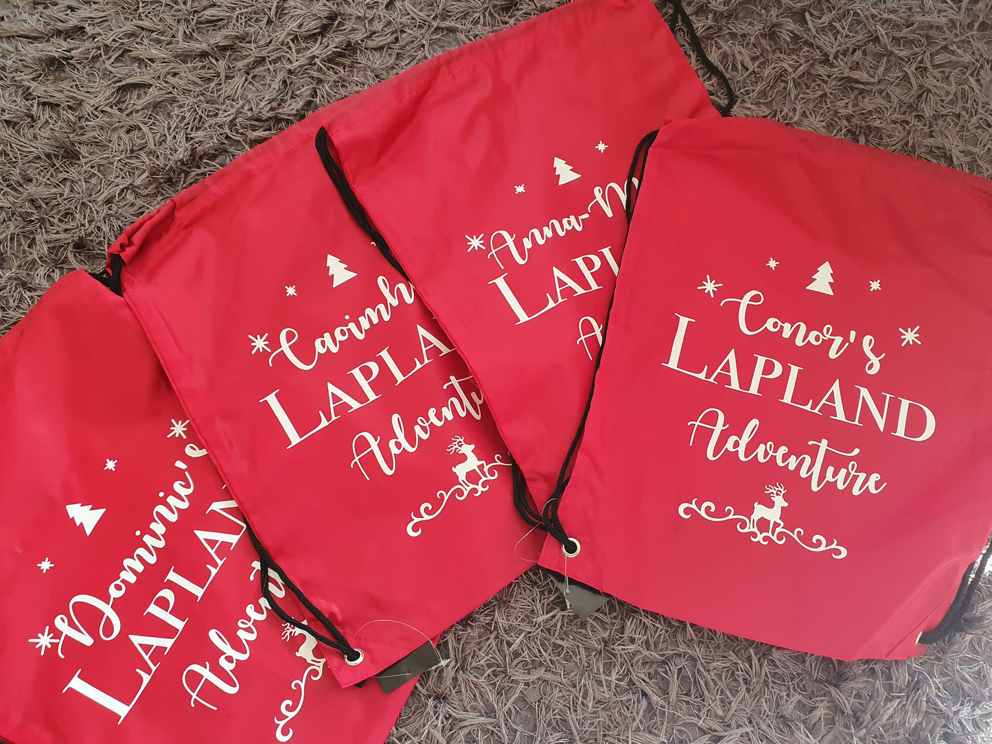 Personalised Lapland Name Drawstring Bag, Christmas Holiday, North Pole Reveal, Custom, Boys, Girls, Ireland, Irish