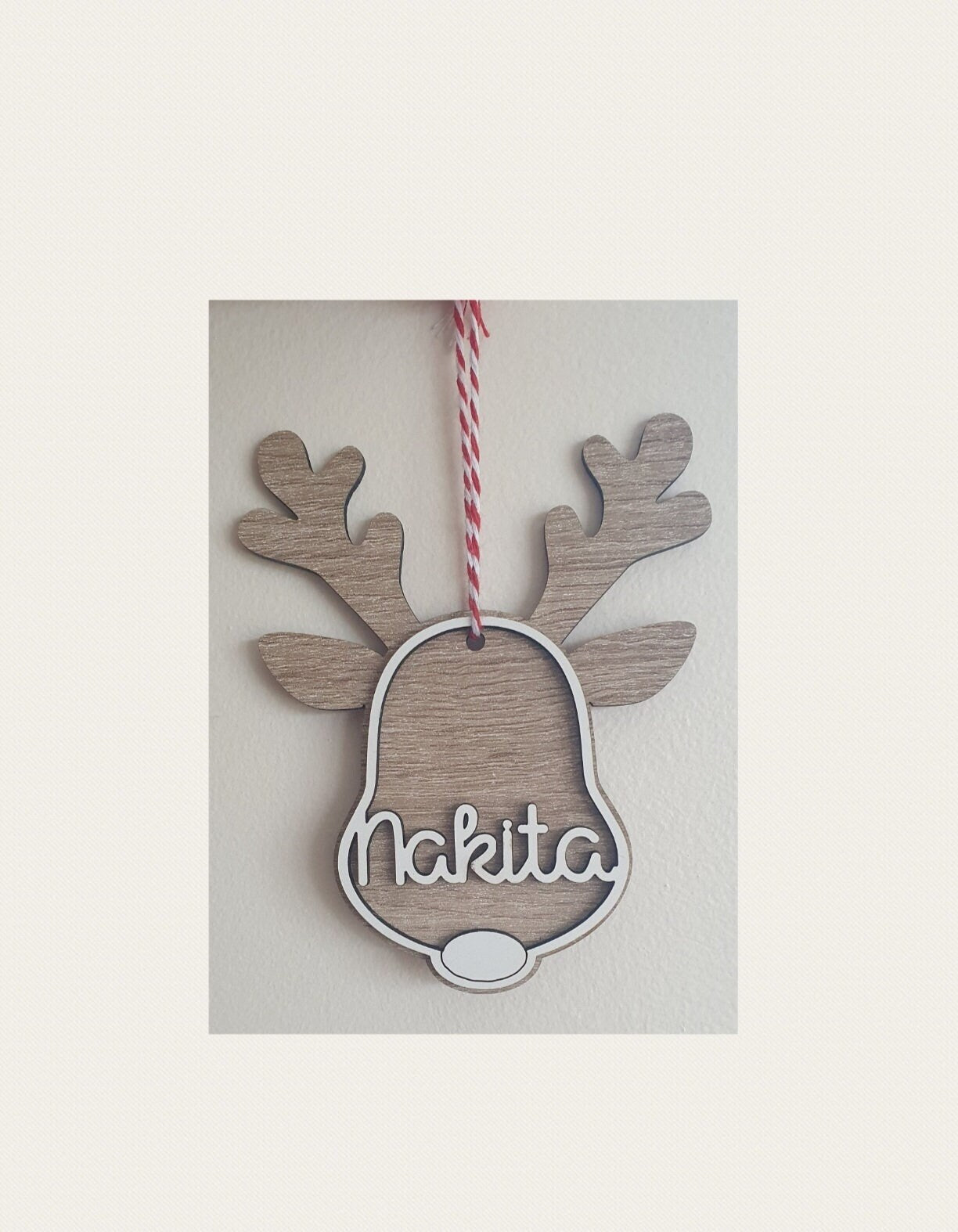 Personalised Reindeer Ornament, Christmas Tree Decoration, Custom Bauble, Decoration With Name, Teacher Xmas Gift, Ireland, Irish
