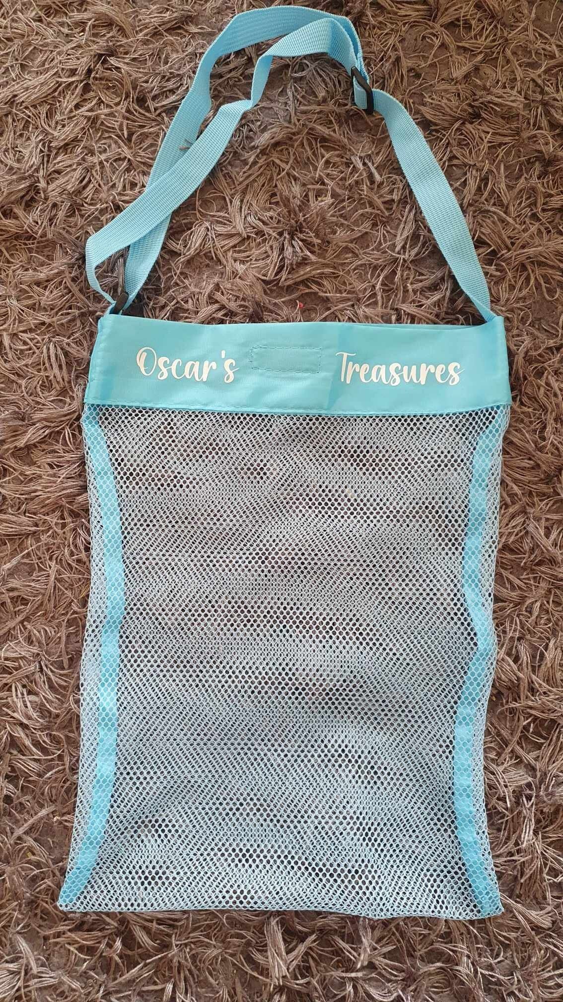 Personalised Seashell Collection Bag, Mesh Beach Bag, Shell Bag, Custom Kids Bag, Holiday Accessory, Children's Vacation, Ireland, Irish