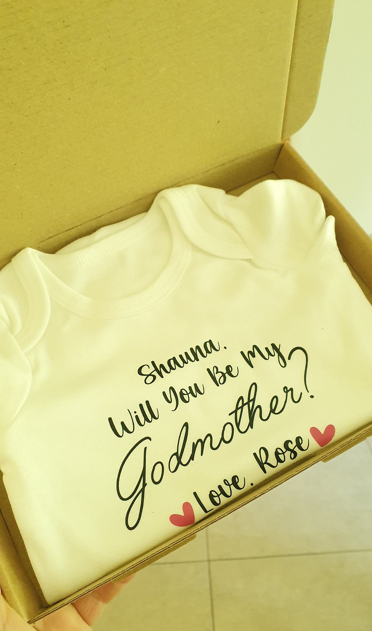Will You Be My Godmother Baby Vest