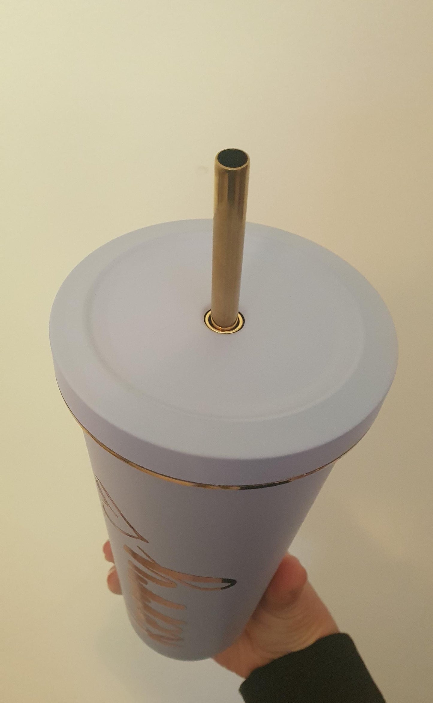 Lilac Gold Tumbler, Personalised Metallic Tumbler, Christmas Stocking Filler, Gift for Daughter, Reusable Cup, Custom Name, Ireland Irish