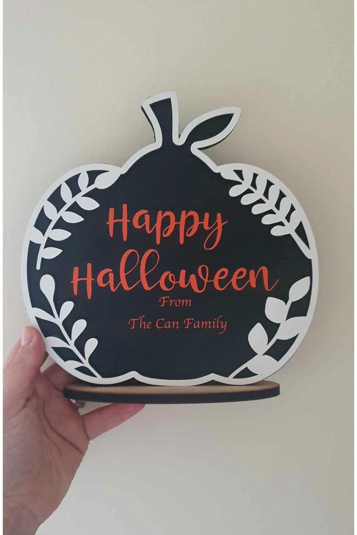 Happy Halloween Sign, Autumn Home Decor, Pumpkin Shelf Sitter Decoration, Fall Decor, Personalised Halloween Decoration, Ireland, Irish