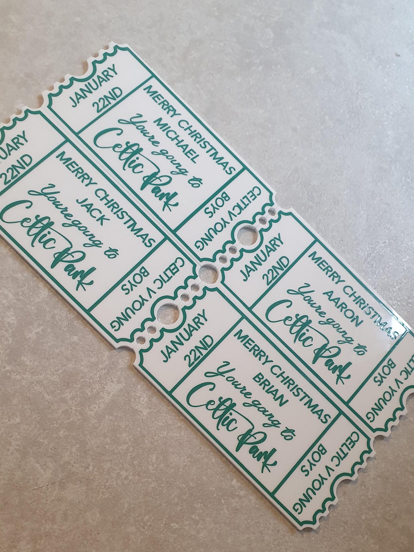 Personalised Acrylic Ticket, Custom Concert Ticket, Holiday, Spa Day Voucher, Mothers Day Gift Experience, Birthday, Ireland, Irish