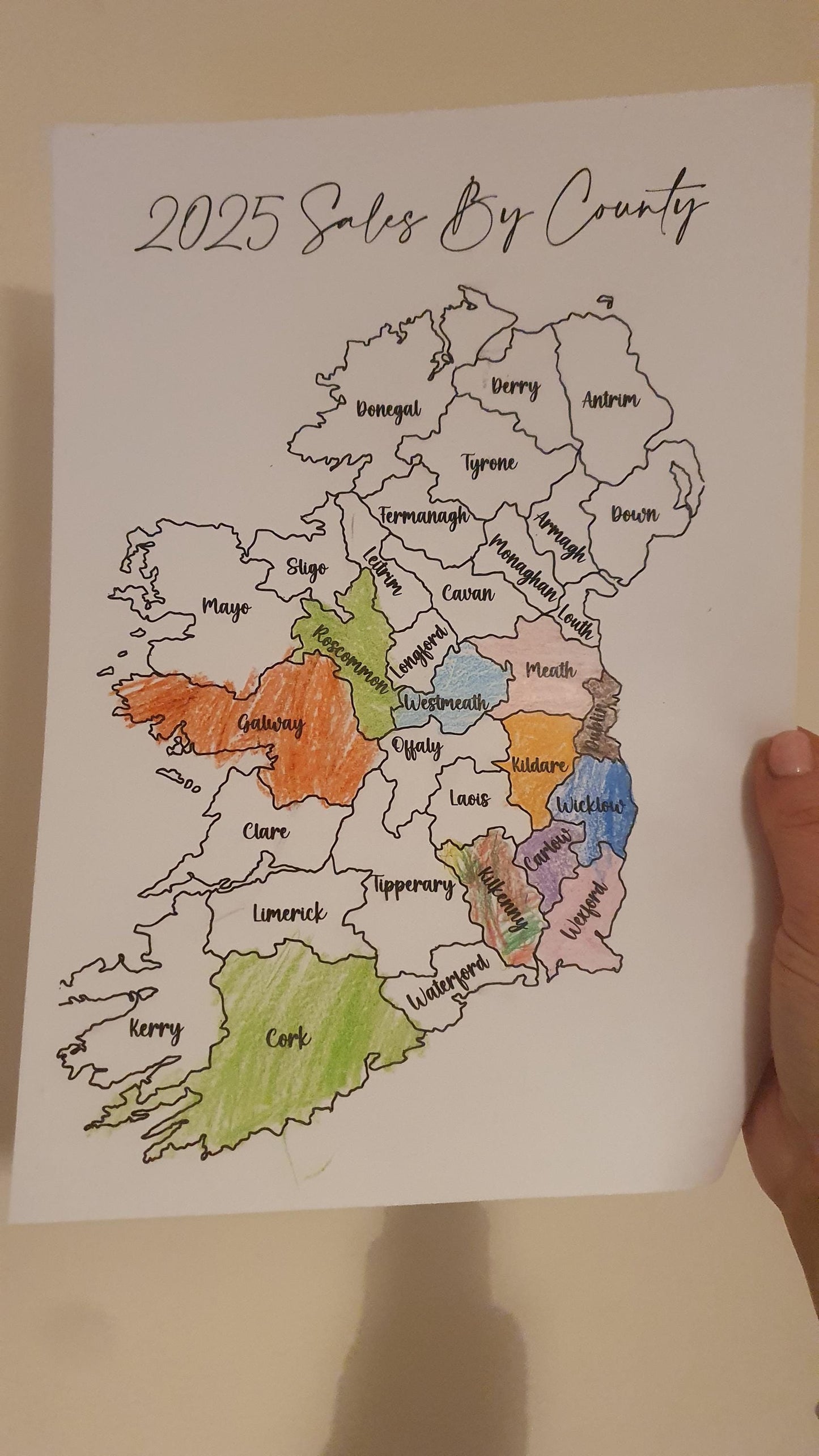 Printable Ireland Sales Tracker, Small Business Tracker Download, Irish Business Tools, Colour In Map Of Ireland, Digital Download