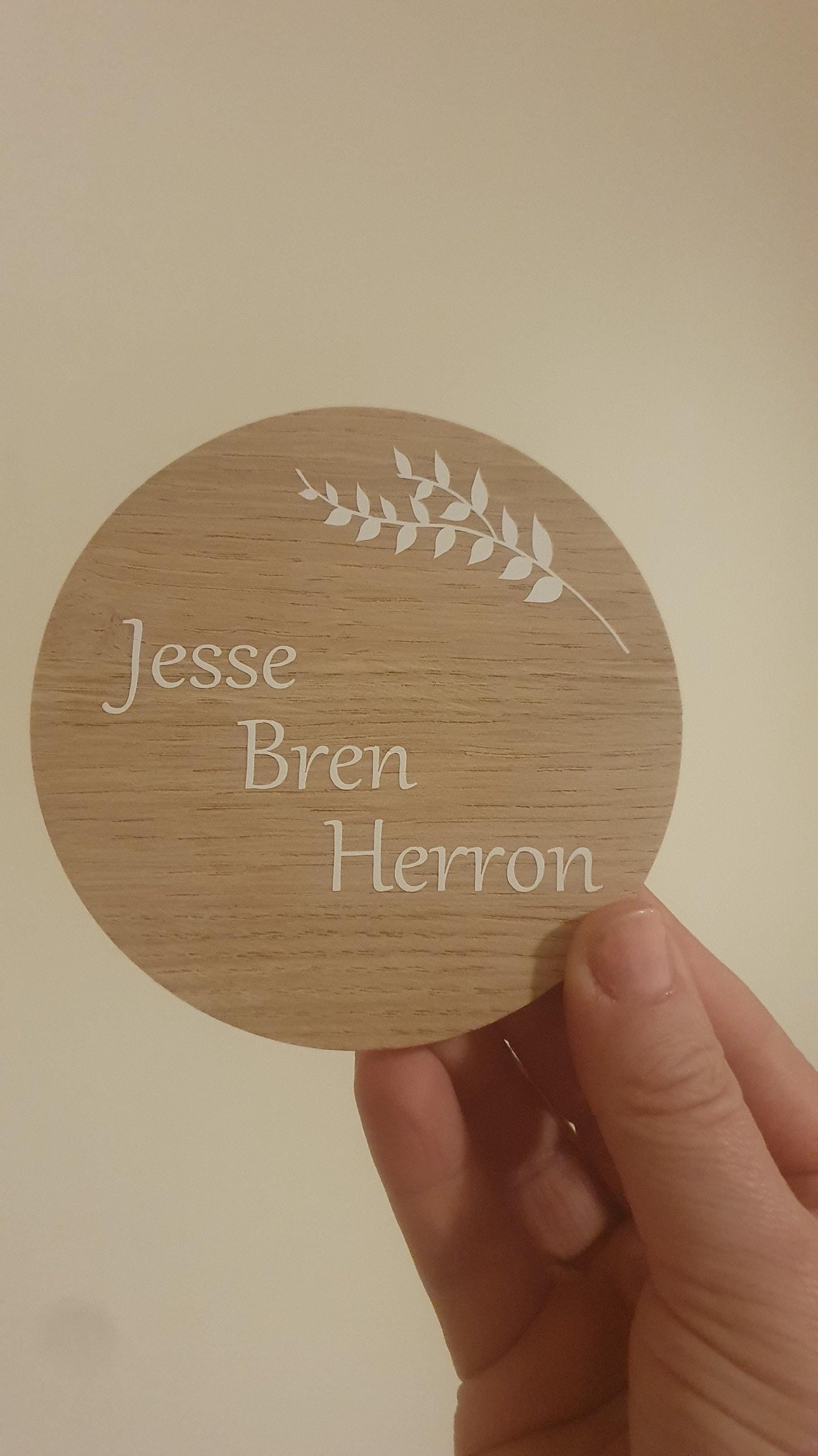 Baby Name Announcement Disc | New Baby Plaque | Birth Announcement | Scan Photo Prop | Mum To Be Gift | Custom Keepsake | Ireland | Irish