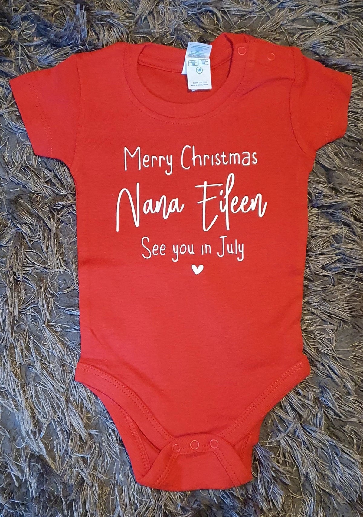 Personalised Christmas Pregnancy Announcement Vest - Red