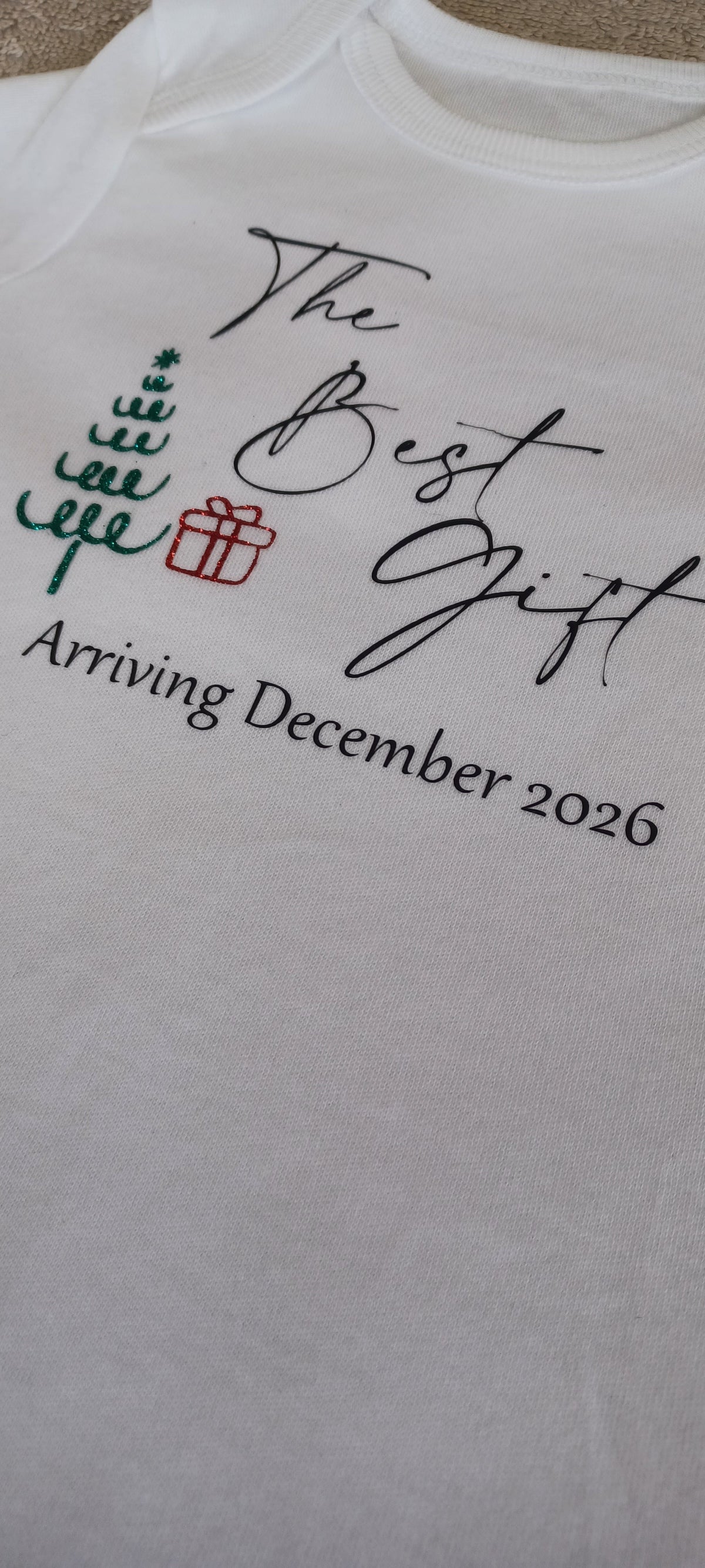 Personalised Christmas Pregnancy Announcement Baby Vest - The Best Gift