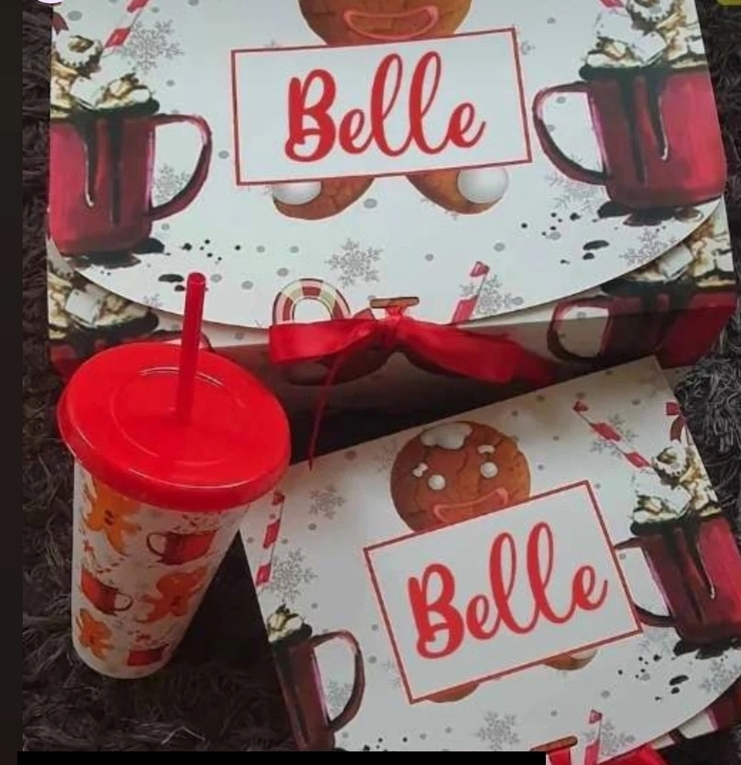 Personalised Gingerbread Christmas Gift Box - Small or Large Christmas Eve Treat Box