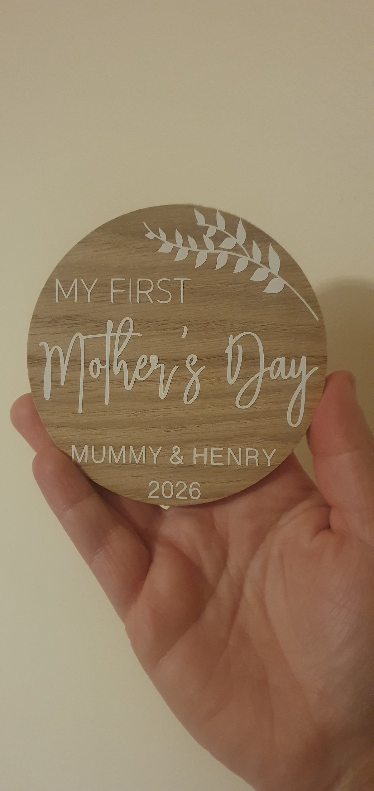 My First Mothers Day Disc | Babies First MothersDay | Wooden Milestone Disc | Baby Photo Prop | Custom Keepsake | Mum Gift | Ireland | Irish