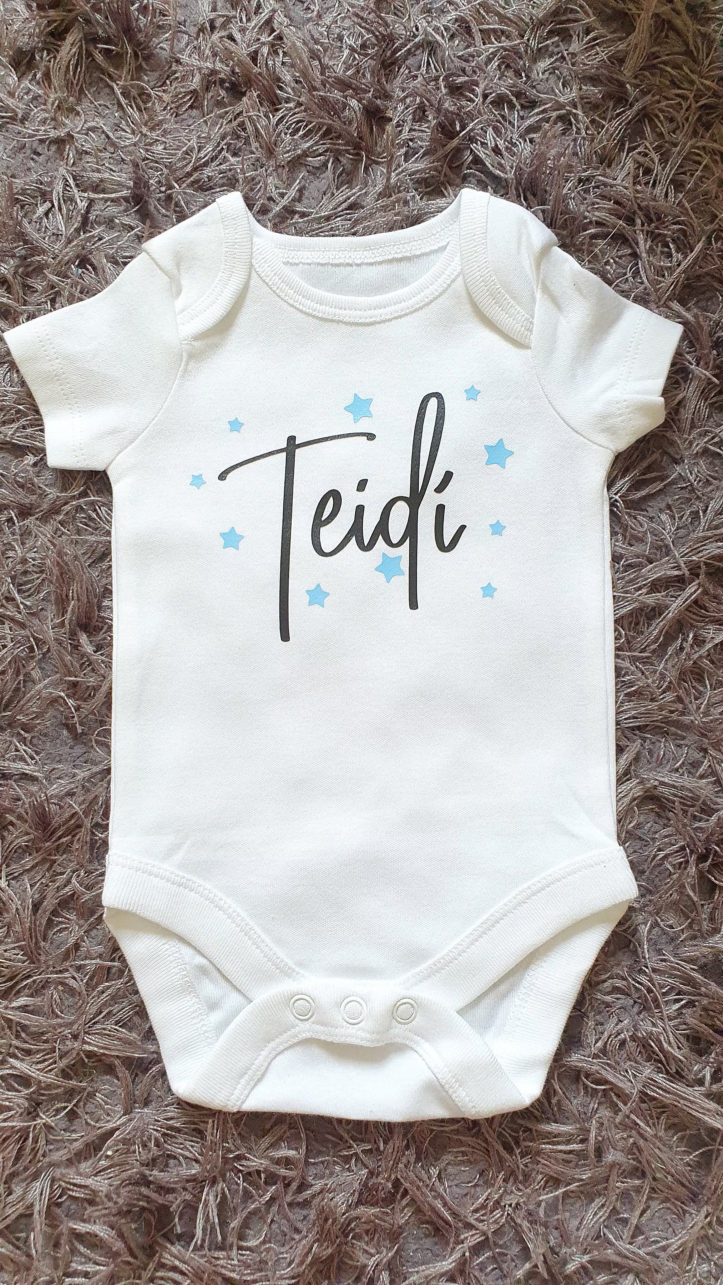 Personalised Baby Vest With Name And Stars, Custom Baby Gift