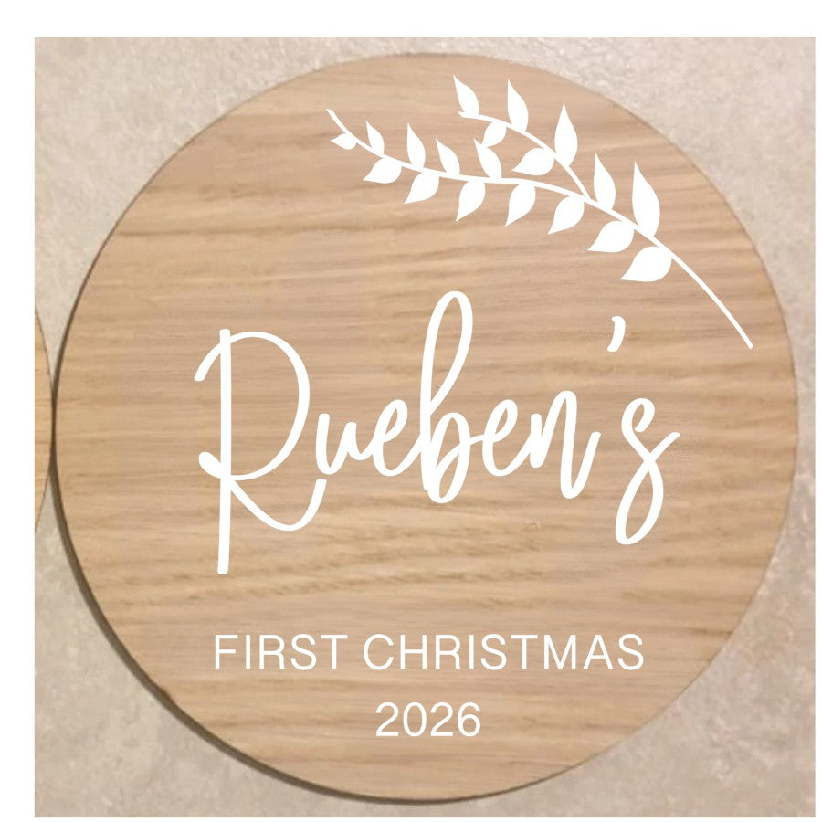 Personalised Baby's First Christmas Disc