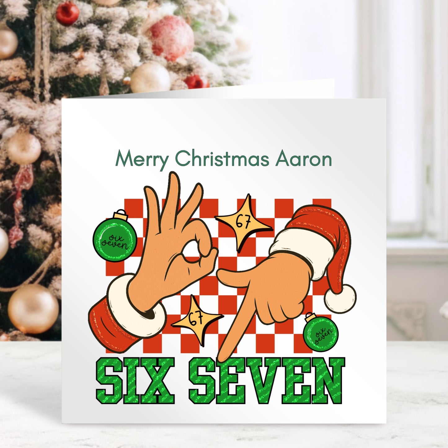 6 7 Six Seven - Personalised Christmas Card