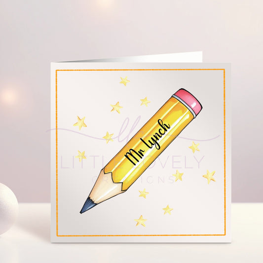 Pencil Teacher Card