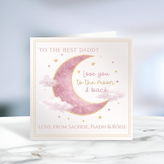 To The Moon And Back - Personalised Father's Day Card