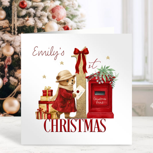My 1st Christmas Bear - Personalised Christmas Card