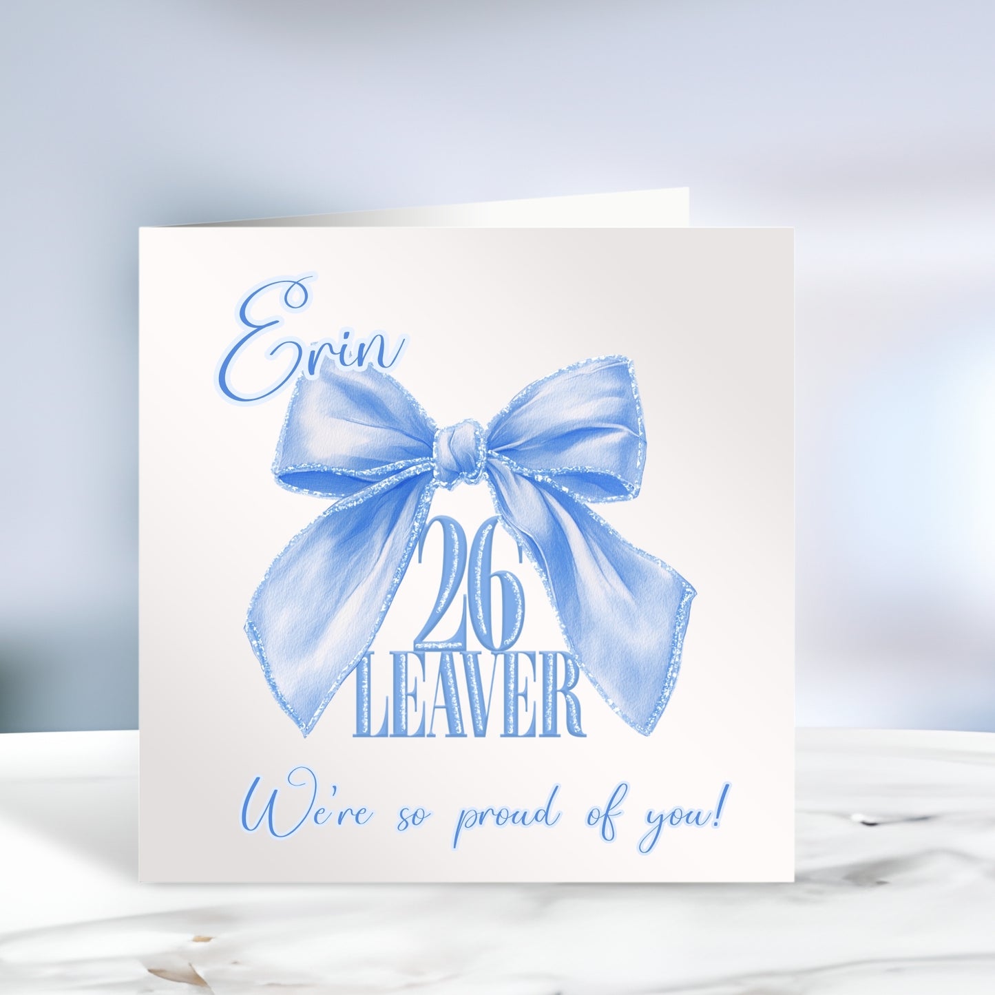 Personalised School Leaver Card - Bow Theme