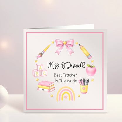 Personalised Thank You Card for Teacher and SNA